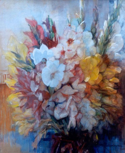 Vaarzon Morel W.F.A.I.  | A flower still life, Pastell und Aquarell auf Papier 60,6 x 50,5 cm, signed l.r.