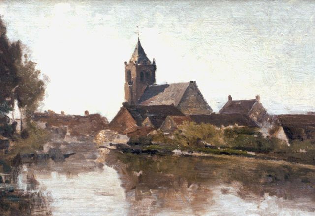 Paul Joseph Constantin Gabriel | View of Giesen Nieuwkerk, Öl auf Leinwand auf Tafel, 28,6 x 41,2 cm, signed l.l. und dated '98