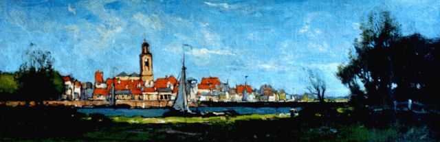 Paul Bodifée | A view of Deventer, Öl auf Leinwand Malereifaser, 17,0 x 49,7 cm, signed l.r.