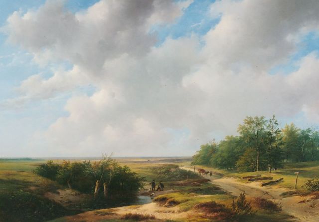 Andreas Schelfhout | An extensive summer landscape, Öl auf Tafel, 73,3 x 104,0 cm, signed l.l.
