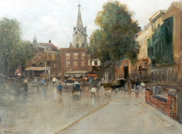 Charles Paul Gruppe | Buitenhof, The Hague, Öl auf Leinwand Malereifaser, 30,2 x 40,5 cm, signed l.l.