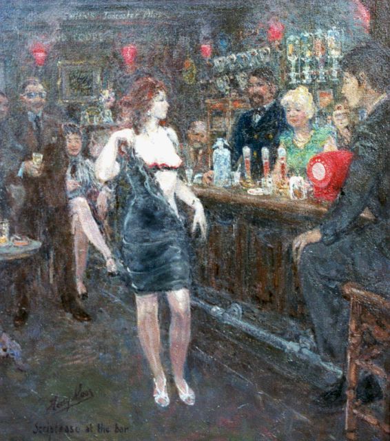 Harry Maas | Striptease, Öl auf Leinwand, 60,0 x 50,2 cm, signed l.l.