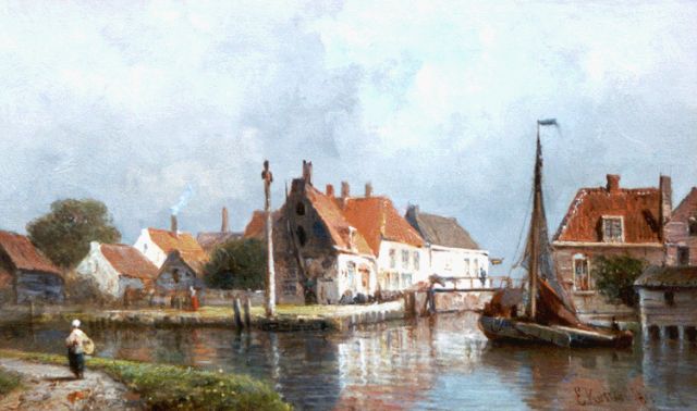 Everhardus Koster | A view of Spaarndam, Öl auf Holz, 18,2 x 30,3 cm, signed l.r. twice