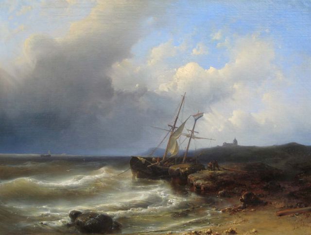 Abraham Hulk | Anticipating the upcoming storm, Öl auf Leinwand, 54,8 x 72,5 cm, signed l.r.