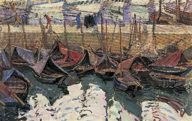 Jo Koster | A Breton harbour scene, Öl auf Leinwand Malereifaser, 35,5 x 55,3 cm, signed u.l. und dated 1927