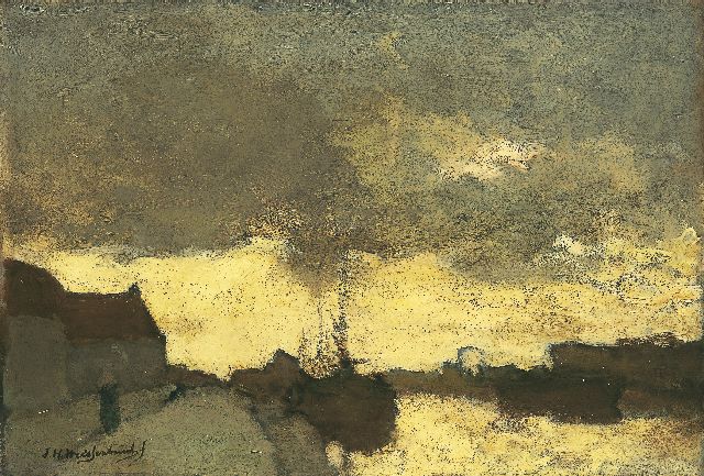 Jan Hendrik Weissenbruch | Evening twilight, Leidschendam, Öl auf Leinwand, 43,0 x 62,3 cm, signed l.l. und dated 1894