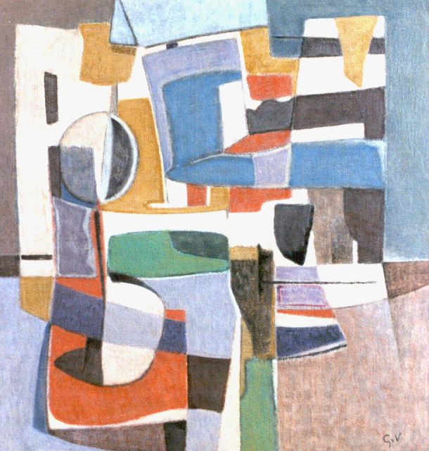 Velde G. van | Composition, Öl auf Leinwand 84,2 x 79,8 cm, signed l.r. with initials und executed in the fifties