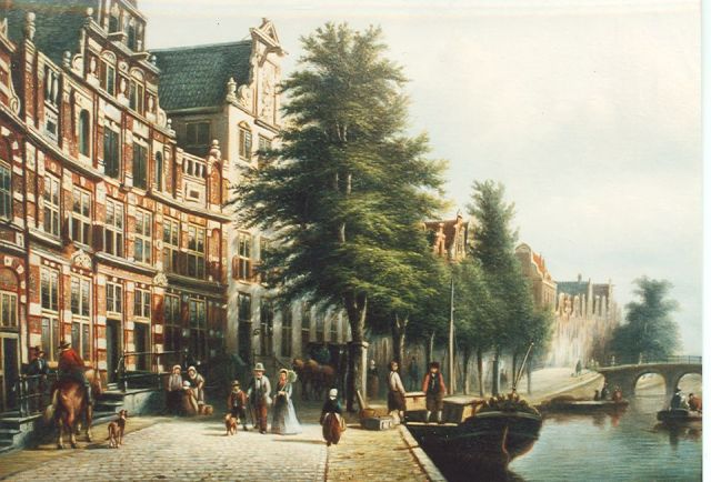 Johannes Franciscus Spohler | Amsterdam Herengracht nrs. 170-172, Öl auf Leinwand, 35,5 x 44,5 cm, gesigneerd r.o. und gedateerd 1879