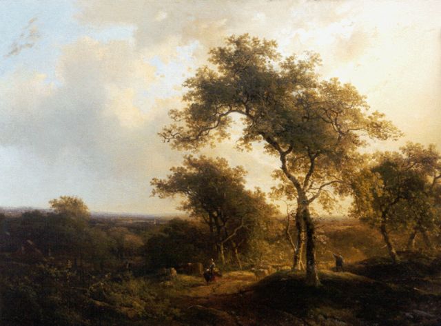 Willem Roelofs | Figures in a hilly landscape, Öl auf Leinwand, 59,0 x 79,1 cm, signed c.r. und painted circa 1842