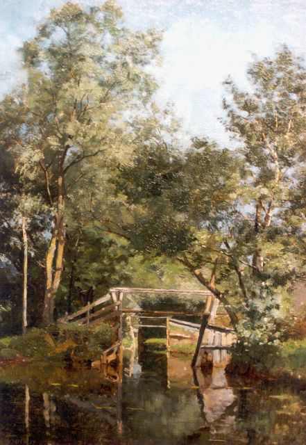 Willem Bastiaan Tholen | A bridge, Giethoorn, Öl auf Leinwand auf Holz, 42,2 x 29,5 cm, signed l.l. und dated '81