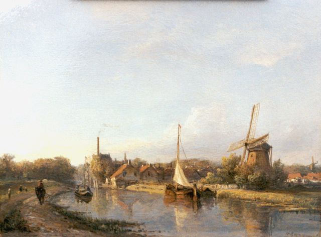 Willem George Wagner | A sunlit waterway, Öl auf Holz, 20,4 x 26,2 cm, signed l.r. und dated '32