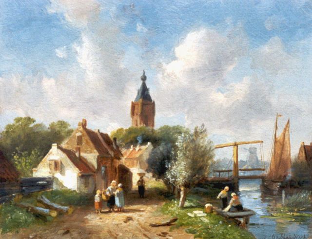 Charles Leickert | A village in summer, Öl auf Tafel, 21,5 x 27,0 cm, signed l.r.