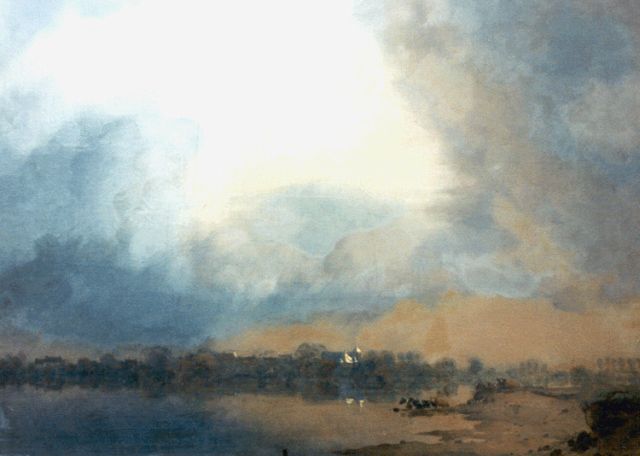 Jan Voerman sr. | A view of the river IJssel with kampen in the distance, Öl auf Leinwand, 52,2 x 69,0 cm, signed l.r.