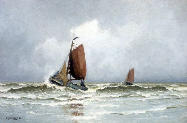 Henk Dekker | Shipping in the surf, Öl auf Leinwand, 40,2 x 60,3 cm, signed l.l. und dated '35