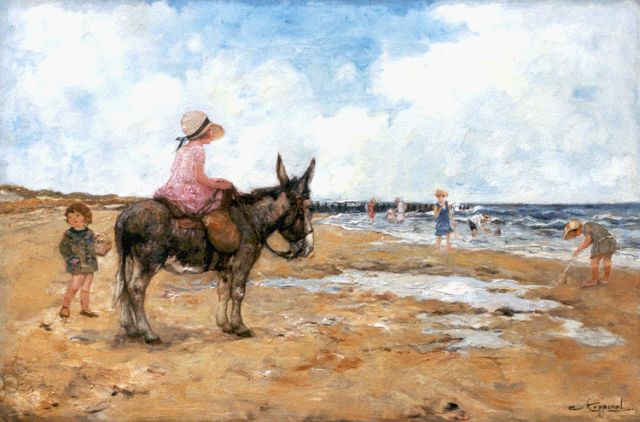 Kees Koppenol | A donkey-ride on the beach, Öl auf Leinwand, 40,3 x 60,3 cm, signed l.r.