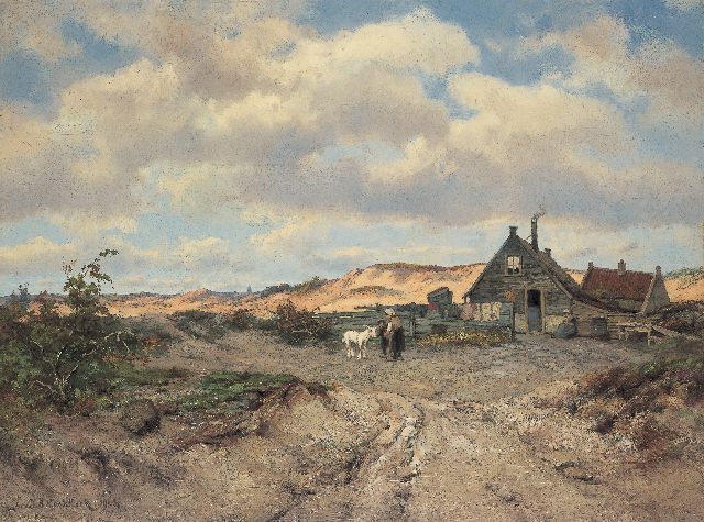 Jan H.B. Koekkoek | Figures in a dune landscape, Öl auf Leinwand, 86,7 x 117,4 cm, signed l.l. und dated 1901