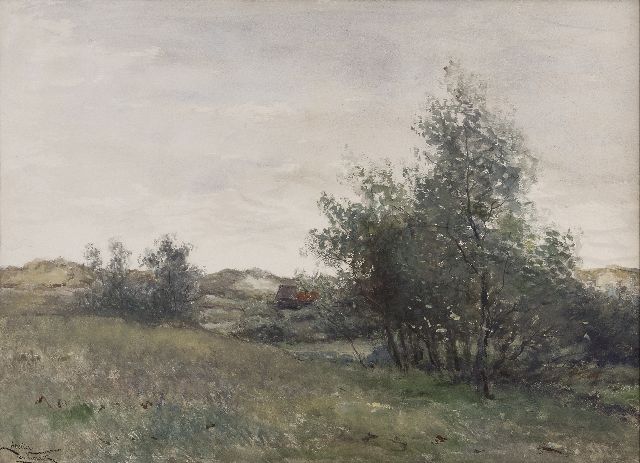 Jan Vrolijk | Bauernhof in den Dünen, Aquarell auf Papier, 54,5 x 75,5 cm, Unterzeichnet l.u.