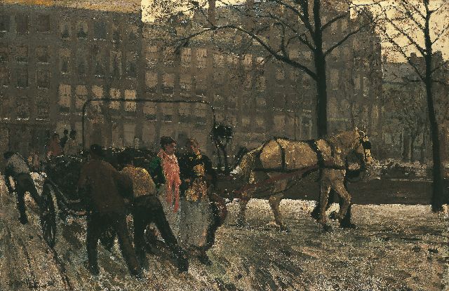 George Hendrik Breitner | View of the Paleisstraat/Singelbrug, Amsterdam, Öl auf Leinwand, 76,8 x 117,0 cm, Unterzeichnet l.u. und zu datieren ca. 1897