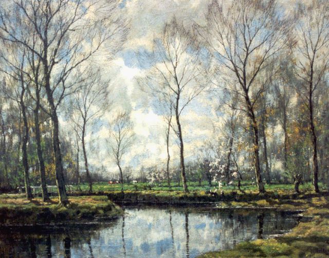Arnold Marc Gorter | The Vordense Beek in spring, Öl auf Leinwand, 75,3 x 95,4 cm, signed l.r.