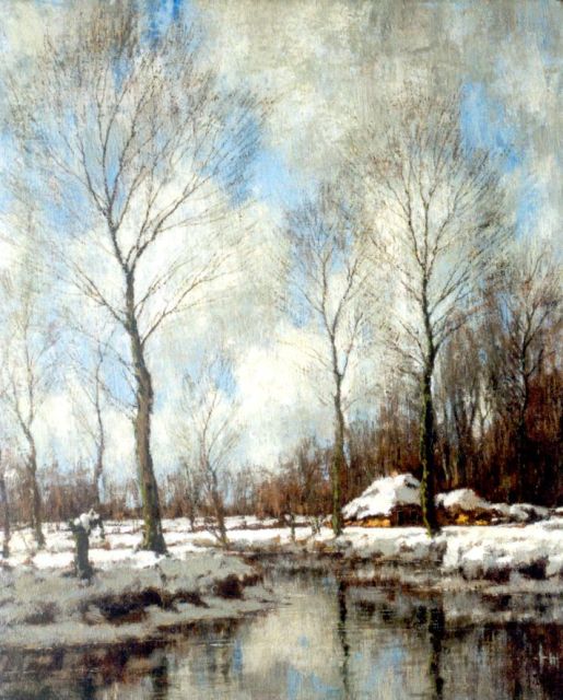 Arnold Marc Gorter | Winter landscape with the Vordense beek (counterpart of inventory number 6001), Öl auf Leinwand, 56,5 x 46,5 cm, signed l.r.
