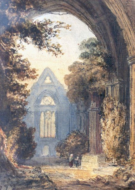 Johannes Josephus Destrée | A ruin, Tinte und Aquarell auf Papier, 15,5 x 11,5 cm, signed l.l. with initials