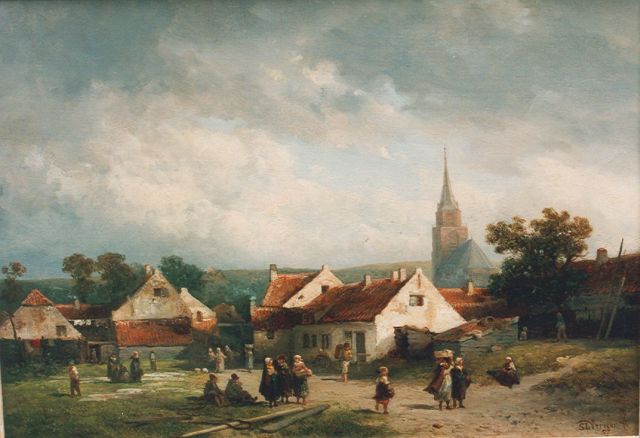 Salomon Verveer | A view of Scheveningen, Öl auf Holz, 25,0 x 35,8 cm, signed l.r. und dated '57