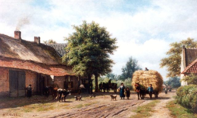 Willem Carel Nakken | A country road, Noord-Brabant (Aarle-Rixtel bij Helmond), Öl auf Leinwand, 38,3 x 62,6 cm, signed l.l.