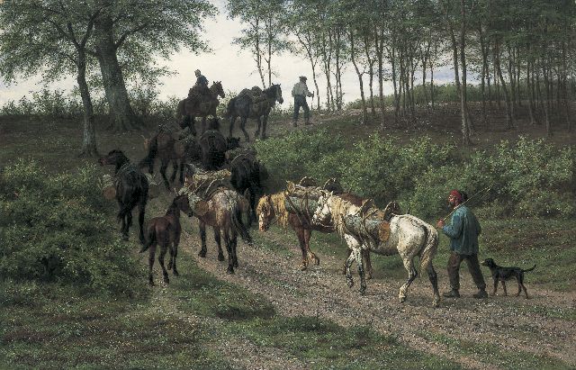 Willem Carel Nakken | Forest landscape, Saint-Gatien, Calvados, Öl auf Leinwand, 84,2 x 130,3 cm, signed l.l. und dated 1873