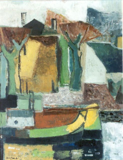 Wim Bosma | Moored boats, 51,2 x 40,3 cm, signed l.l. und painted circa 1952