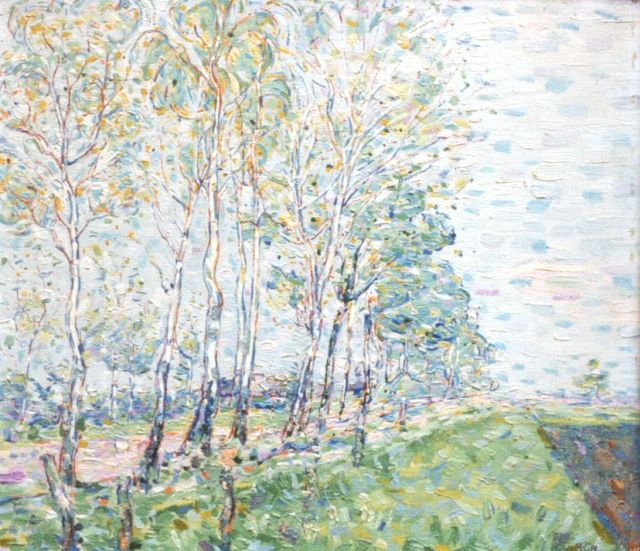 Nico van Rijn | A country lane with birches, Öl auf Malereifaser, 35,5 x 40,0 cm, signed l.r.