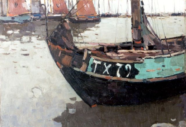 Raoul Hynckes | Entering the harbour, Texel, Öl auf Holz, 41,5 x 56,0 cm, signed l.r.