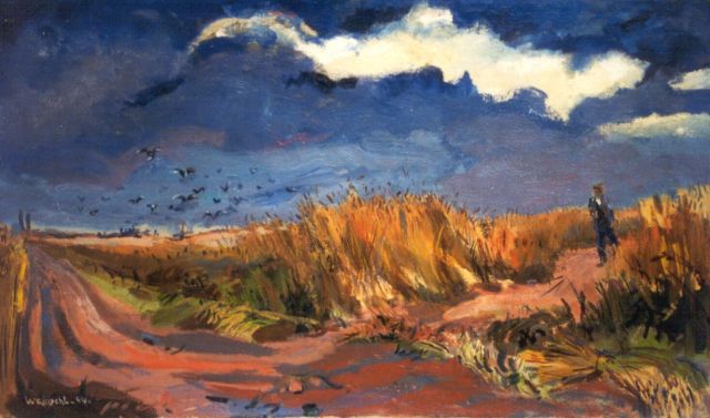 Ben Walrecht | An extensive landscape, Groningen, Öl auf Leinwand, 53,5 x 90,4 cm, signed l.l. und dated '44