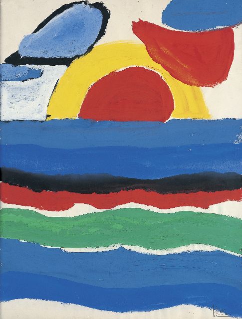 Gerrit Benner | Sunset, Gouache auf Papier, 61,5 x 47,4 cm, signed l.r. und painted circa 1954