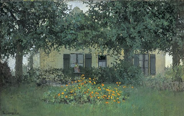 Ven P.J. van der | A farm in springtime, Öl auf Leinwand 35,5 x 55,7 cm, signed l.l.