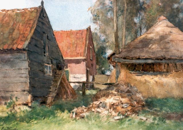 Windt Ch. van der | A haystack, Aquarell auf Papier 26,0 x 36,0 cm, signed l.l.