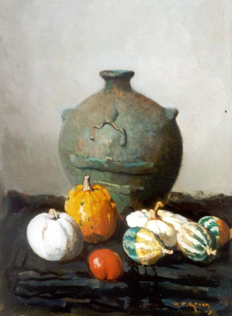 Piet Groen | A Still life with Gourds, Öl auf Malerpappe, 34,1 x 25,2 cm, signed l.r.