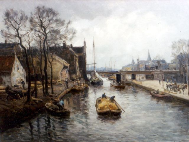 Moll E.  | The 'Oude Haven', Rotterdam, Öl auf Leinwand 60,6 x 80,3 cm, signed l.r.