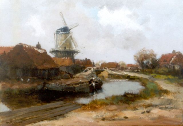 Willem George Frederik Jansen | A canal scene, Edam, Öl auf Leinwand, 35,6 x 50,5 cm, signed l.l.