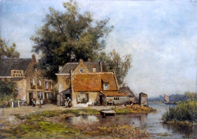 Piet Schipperus | A town view, Öl auf Malereifaser, 37,6 x 52,2 cm, signed l.r. und dated 1926