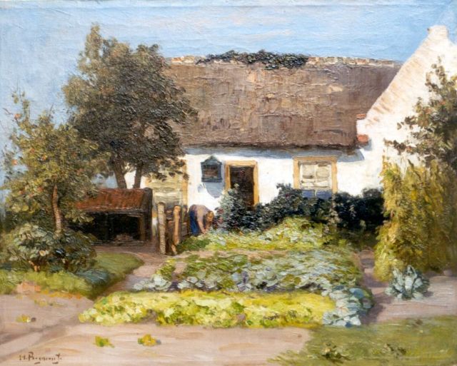 Herman Bogman jr. | A farmyard in summer, Öl auf Leinwand, 40,5 x 50,5 cm, signed l.l.