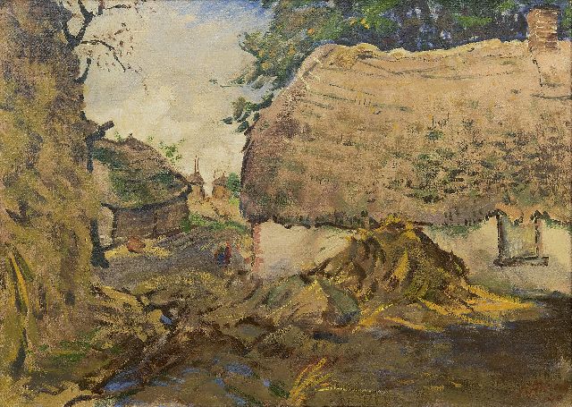 Jan Altink | Bauernhof mit Heuhaufen, Öl auf Leinwand, 50,3 x 70,3 cm, Unterzeichnet r.u. und datiert '40