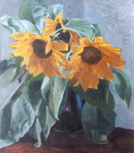 Jan Altink | Sunflowers, Öl auf Leinwand, 39,2 x 34,2 cm