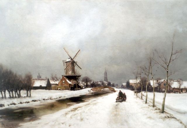 Louis Apol | Delft in winter, Öl auf Leinwand, 56,0 x 80,2 cm