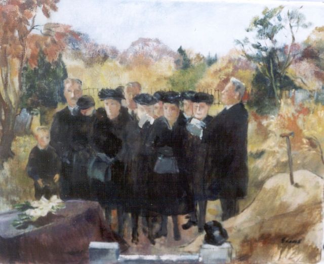 Elias J.B.  | The funeral, Öl auf Leinwand 40,3 x 50,3 cm, signed l.r.