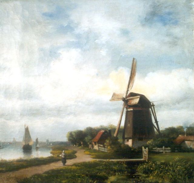Swijser J.J.H.  | A summer landscape, Öl auf Leinwand 30,3 x 32,2 cm, signed l.l.