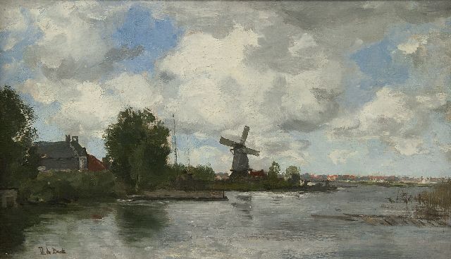 Bock T.E.A. de | Mühle am Fluss, Öl auf Leinwand 29,5 x 50,5 cm, Unterzeichnet l.u.