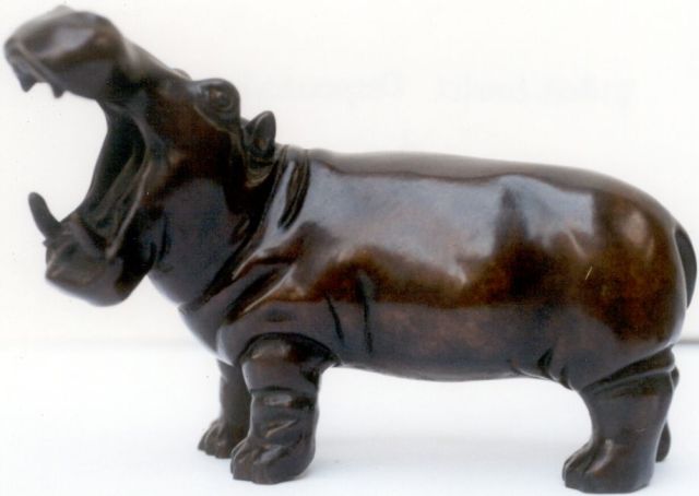 Despoulain J.C.  | Hippopotamus, Bronze 12,0 x 17,5 cm, signed signed and numbered 1/8 on the belly