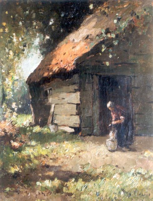 Knikker A.  | Yard in summer, Öl auf Leinwand 40,4 x 30,3 cm, signed l.r. with pseudonym 'H. Endlich'