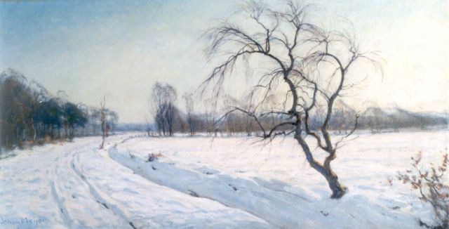 Meijer J.  | A winter landscape, Blaricum, Öl auf Leinwand 43,6 x 84,4 cm, signed l.l.