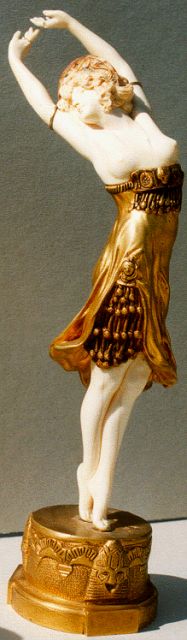 A. Colinet | Danseresje, Elfenbein und Bronze, 20,0 cm, gesigneerd op de voet